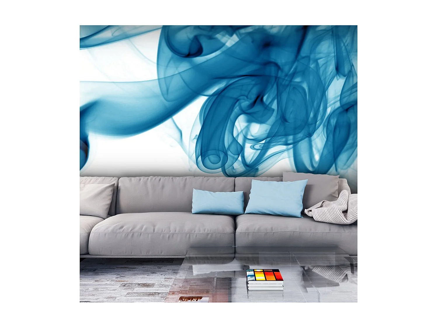 Papier Peint "Fumée Bleue" 270 x 350 cm