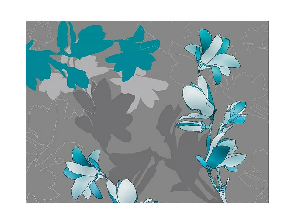 Papier Peint "Magnolias Bleus" 231 x 300 cm
