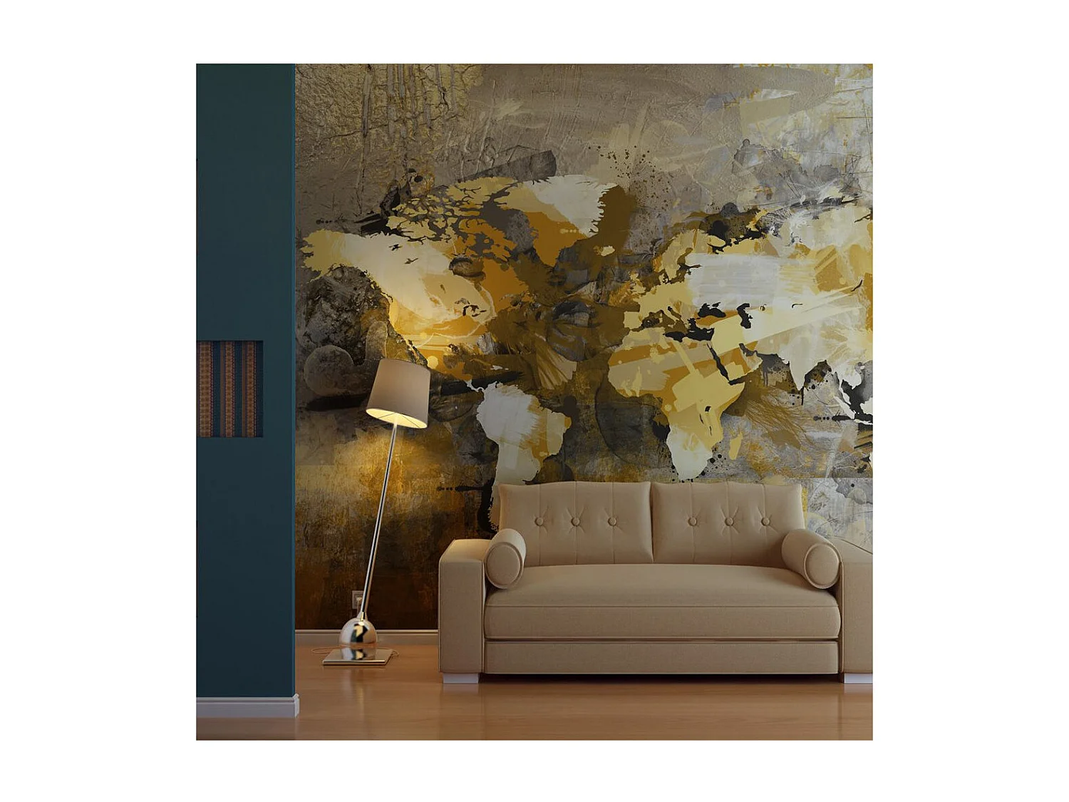 Papier Peint "Artistic Map of the World" 154 x 200 cm