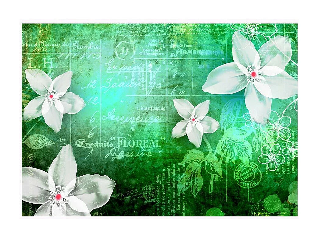 Papier Peint "Floral Notes III" 210 x 300 cm