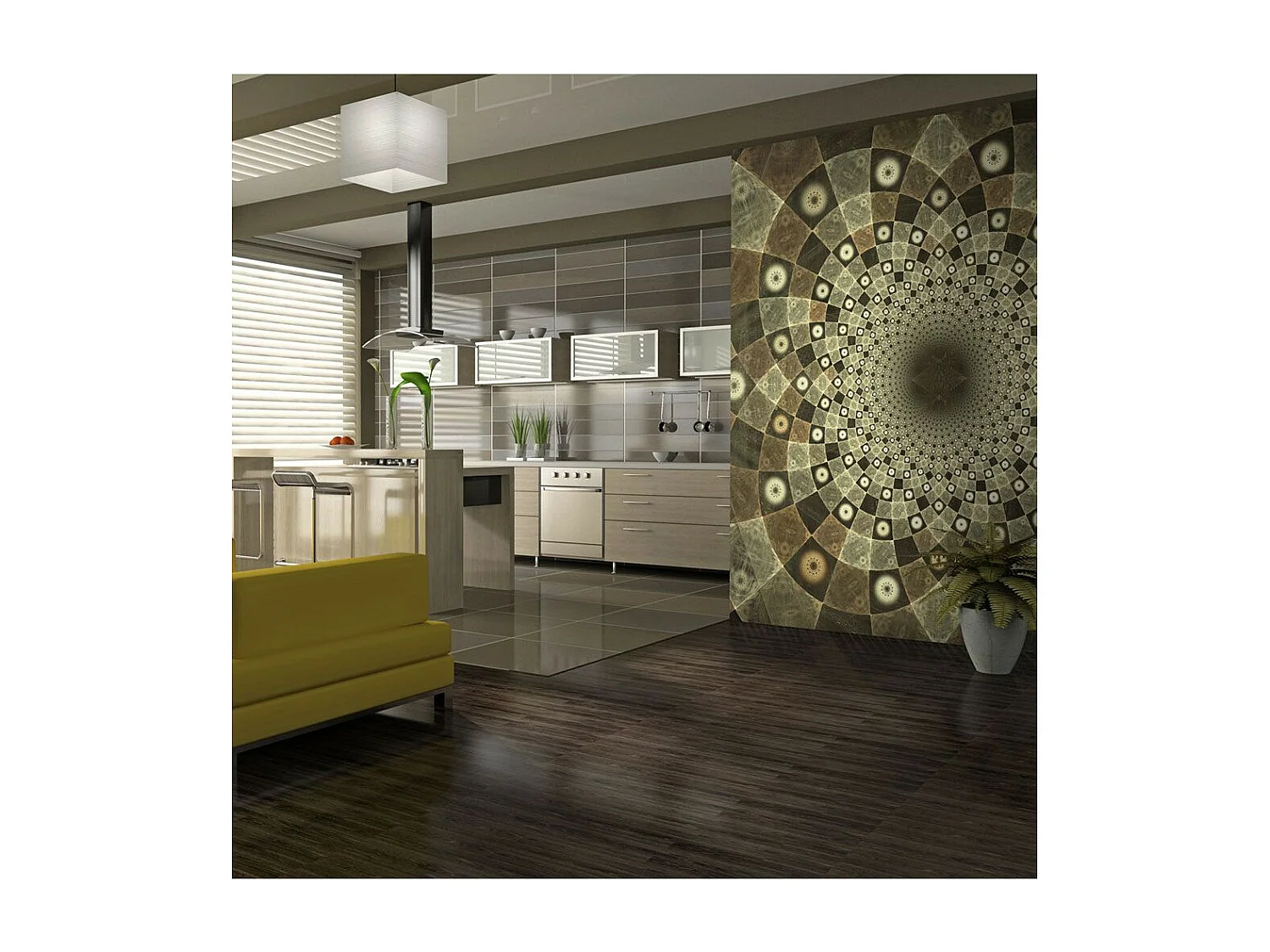 Papier Peint "Brown Mosaic" 231 x 300 cm