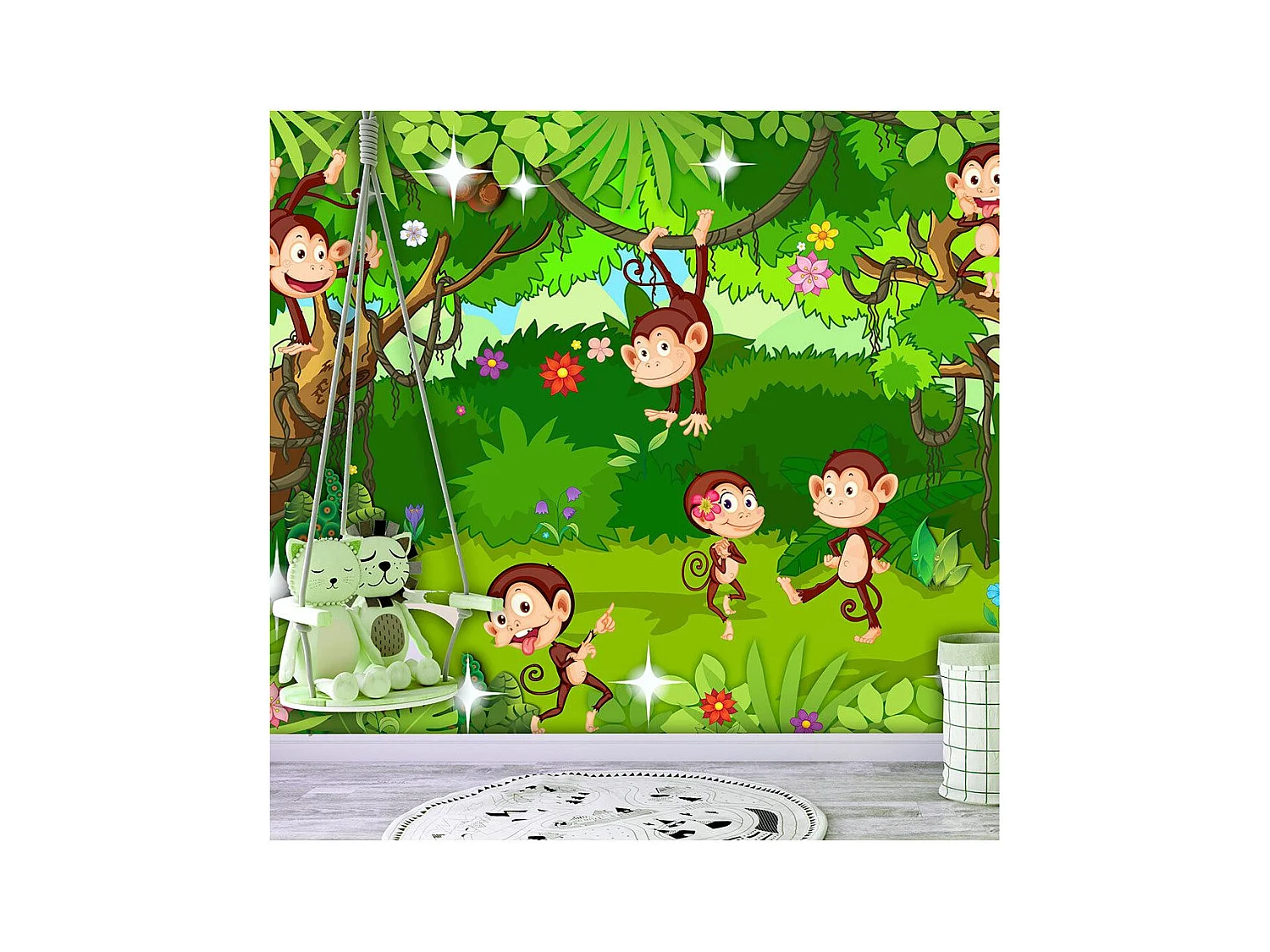 Papier Peint "Monkey Tricks" 70 x 100 cm