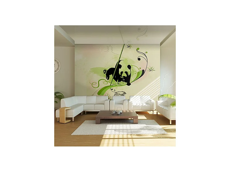 Papier Peint "Panda dans la Forêt de Bambous" 154 x 200 cm