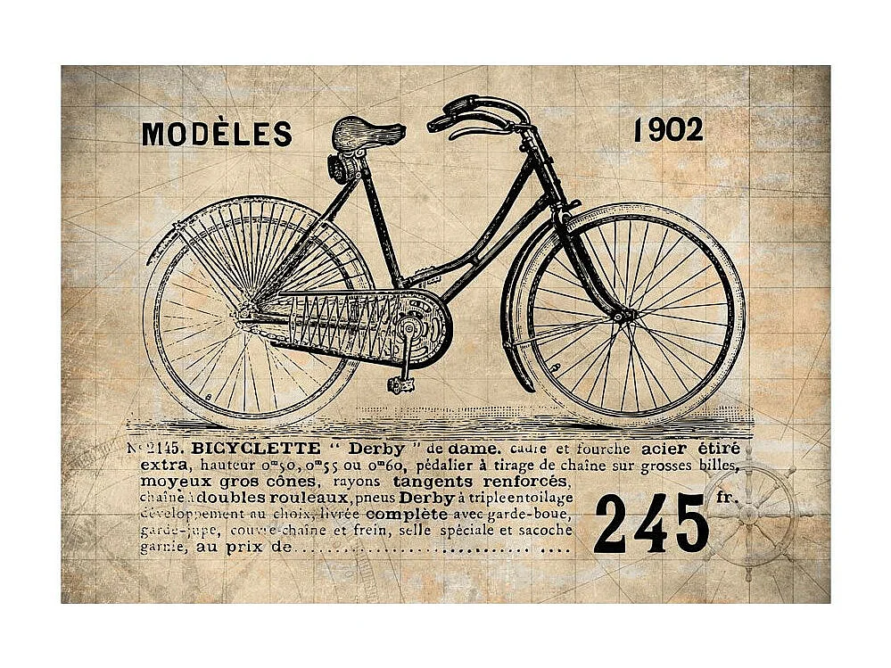 Papier Peint "Vélo Ancien" 175 x 250 cm