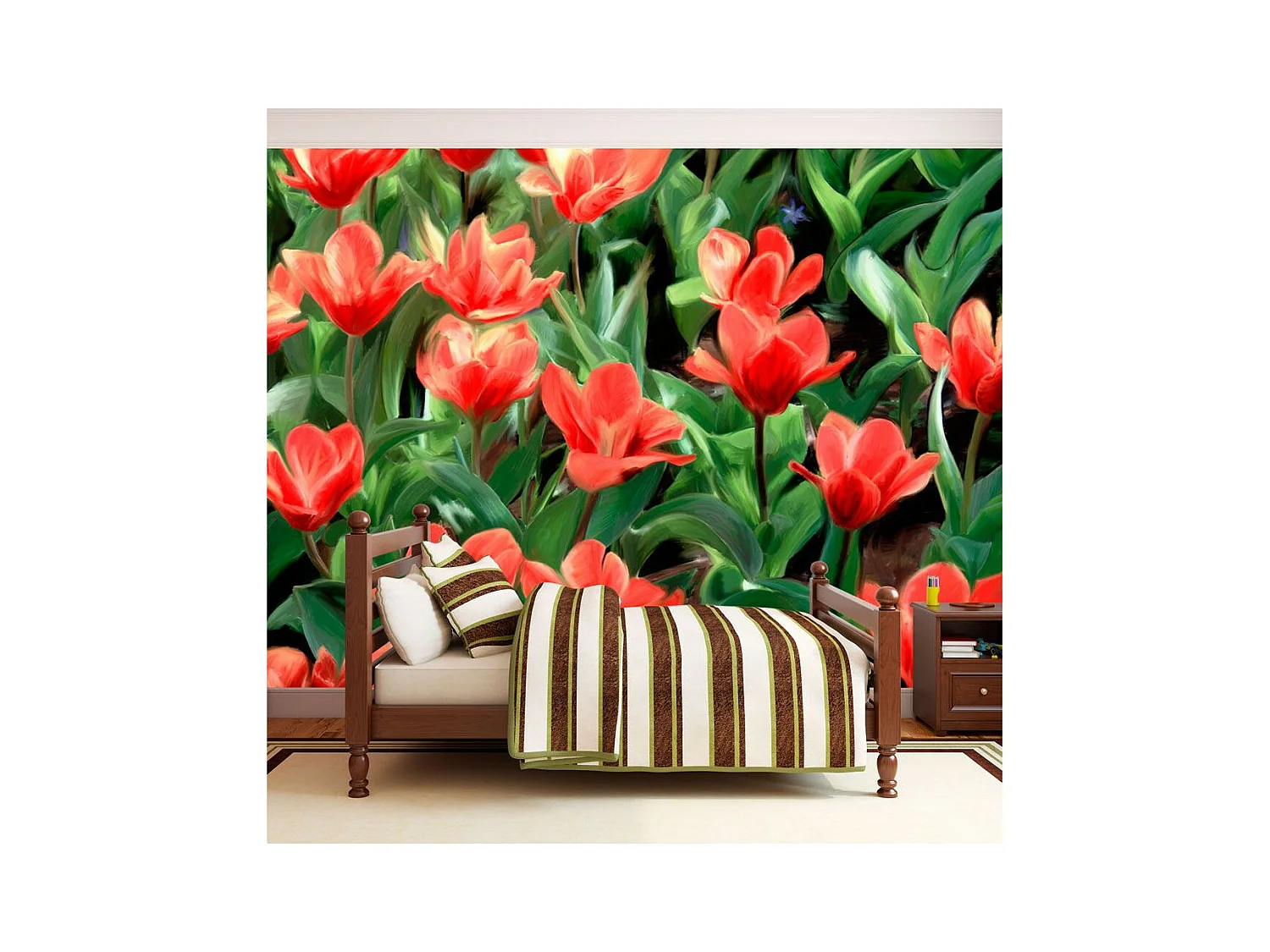 Papier Peint "Painted Flowers" 231 x 300 cm