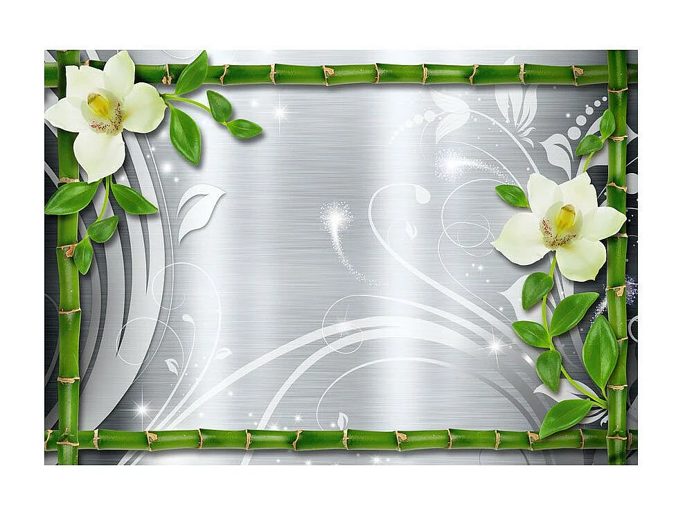 Papier Peint "Bamboo & Two Orchids" 210 x 300 cm