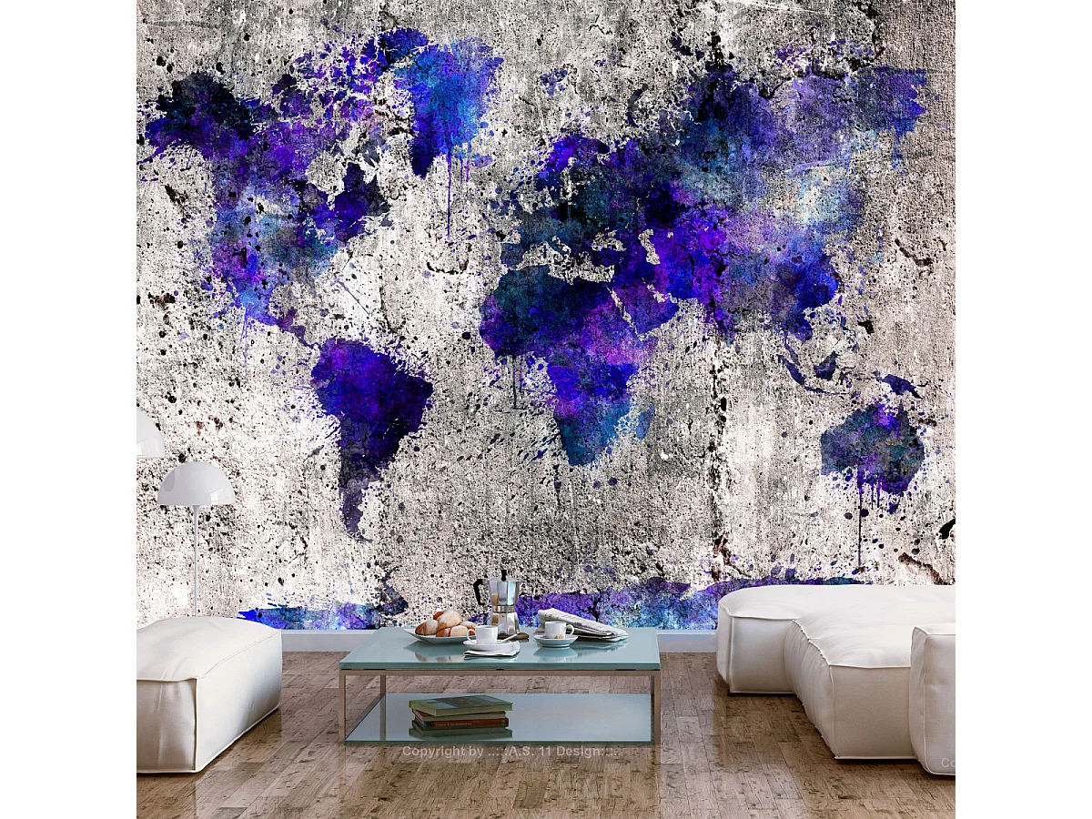 Papier Peint "World Map : Ink Blots" 105 x 150 cm