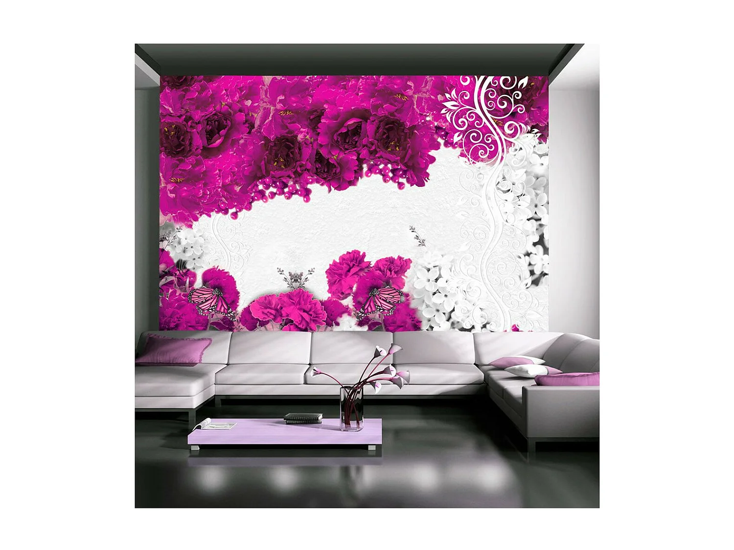 Papier Peint "Colors of Spring : Fuchsia" 210 x 300 cm