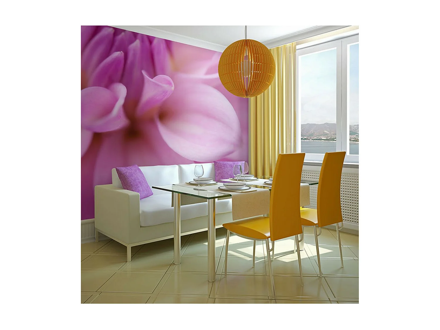 Papier Peint "Pétales de Fleur Dahlia" 231 x 300 cm