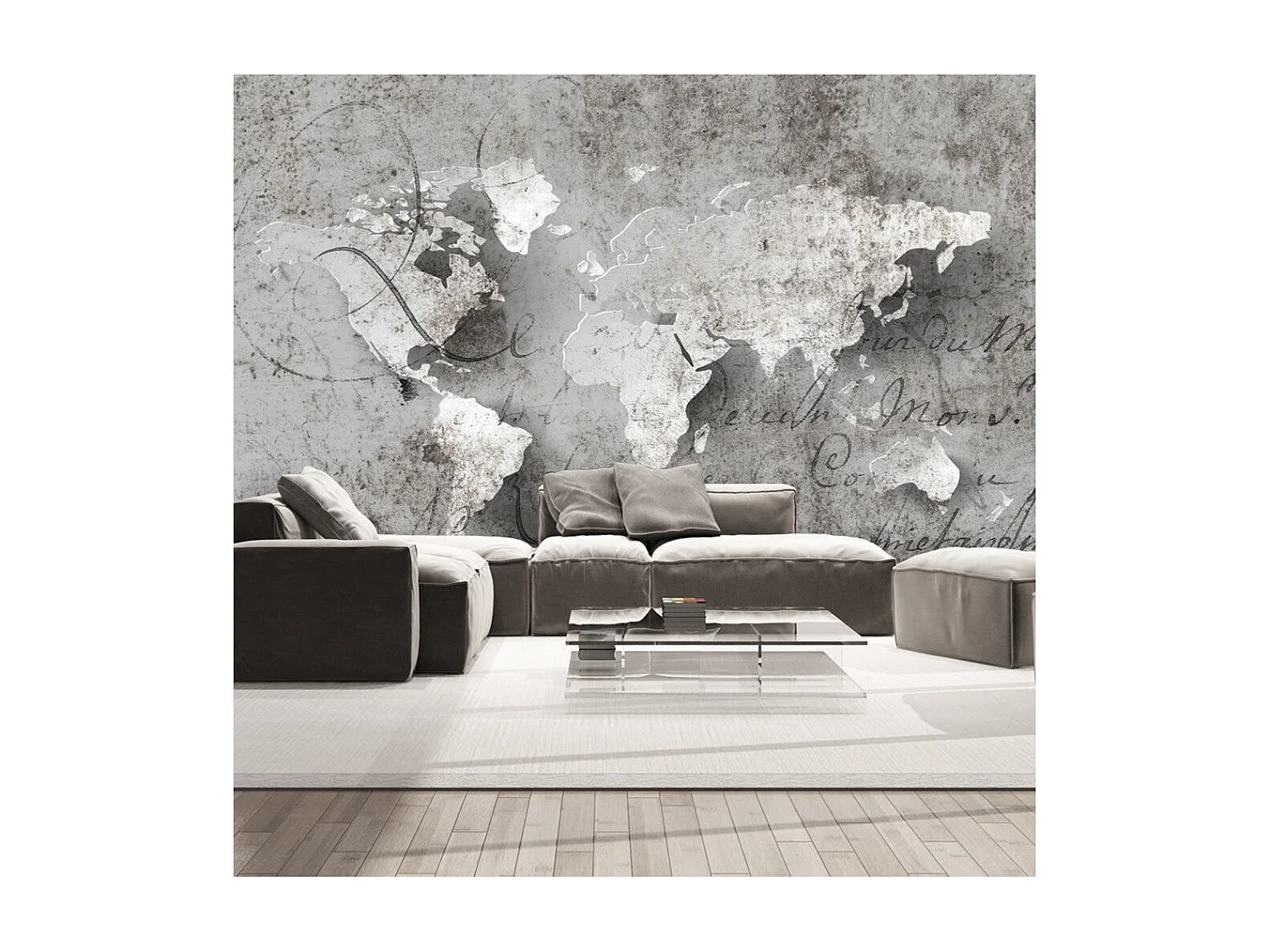 Papier Peint "Map & Letter" 245 x 350 cm