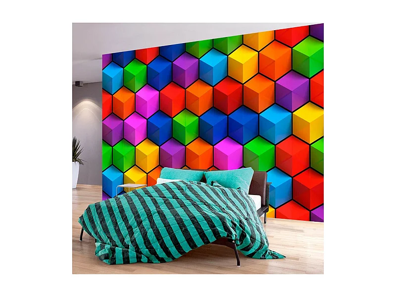 Papier Peint "Colorful Geometric Boxes" 105 x 150 cm