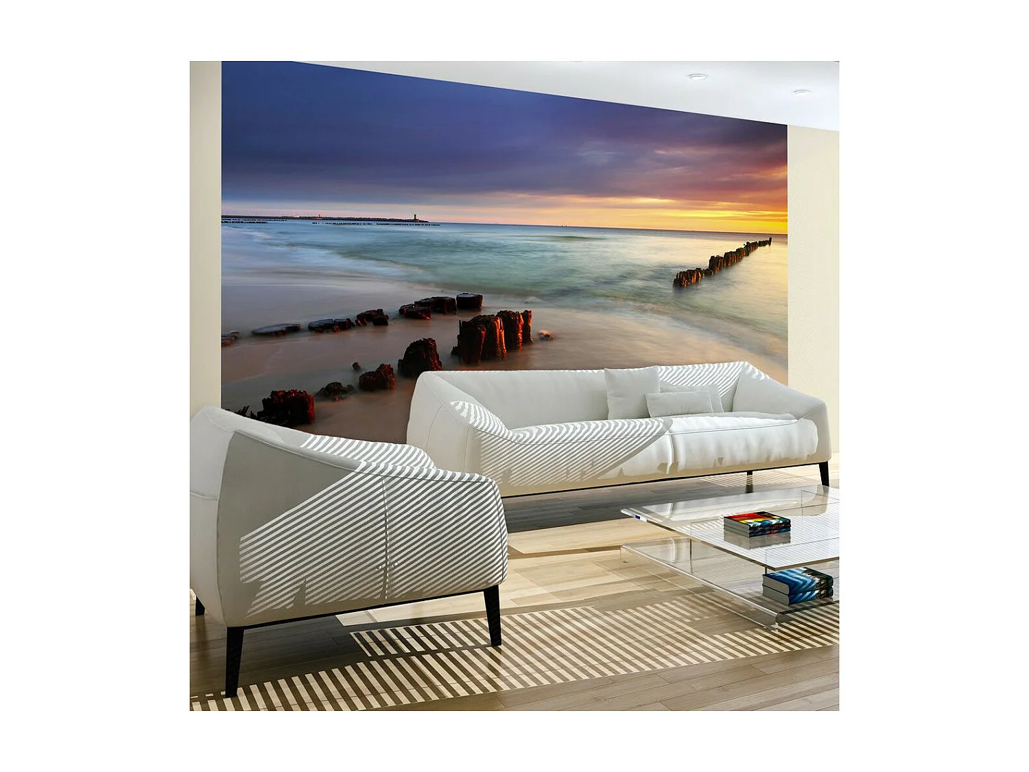 Papier Peint "Plage Lever de Soleil" 193 x 250 cm