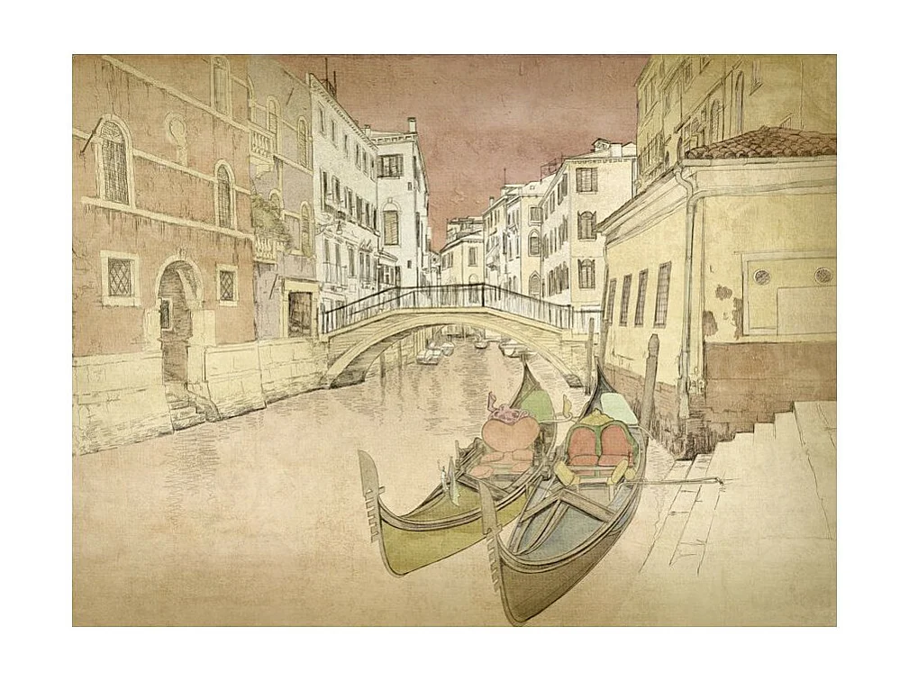 Papier Peint "Gondolas in Venice" 193 x 250 cm