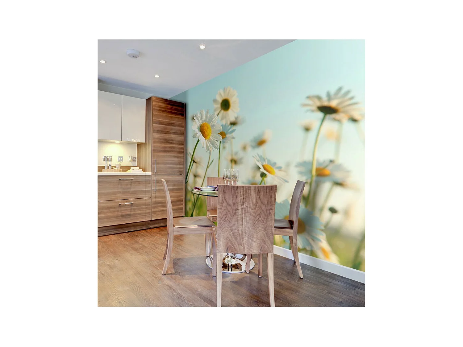 Papier Peint "Marguerites Prairie de Printemps" 231 x 300 cm