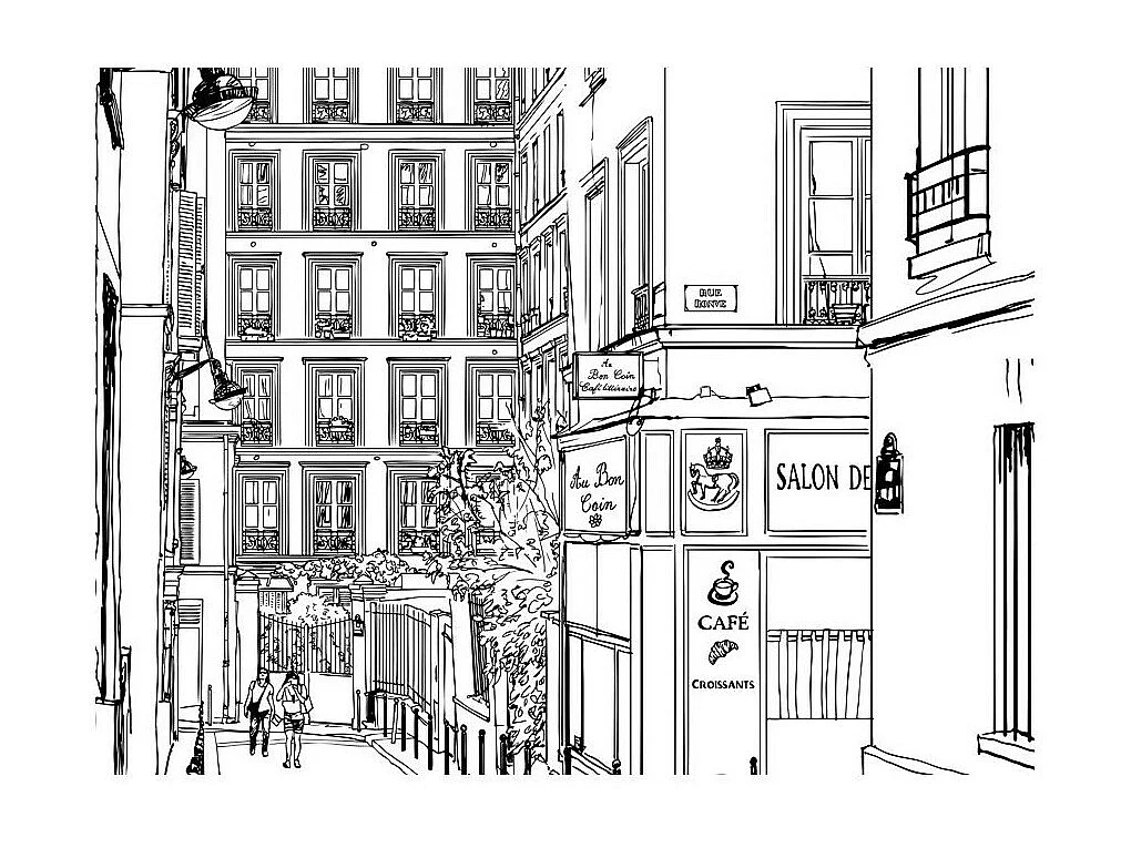 Papier Peint "A Walk Through Parisian Streets" 270 x 350 cm