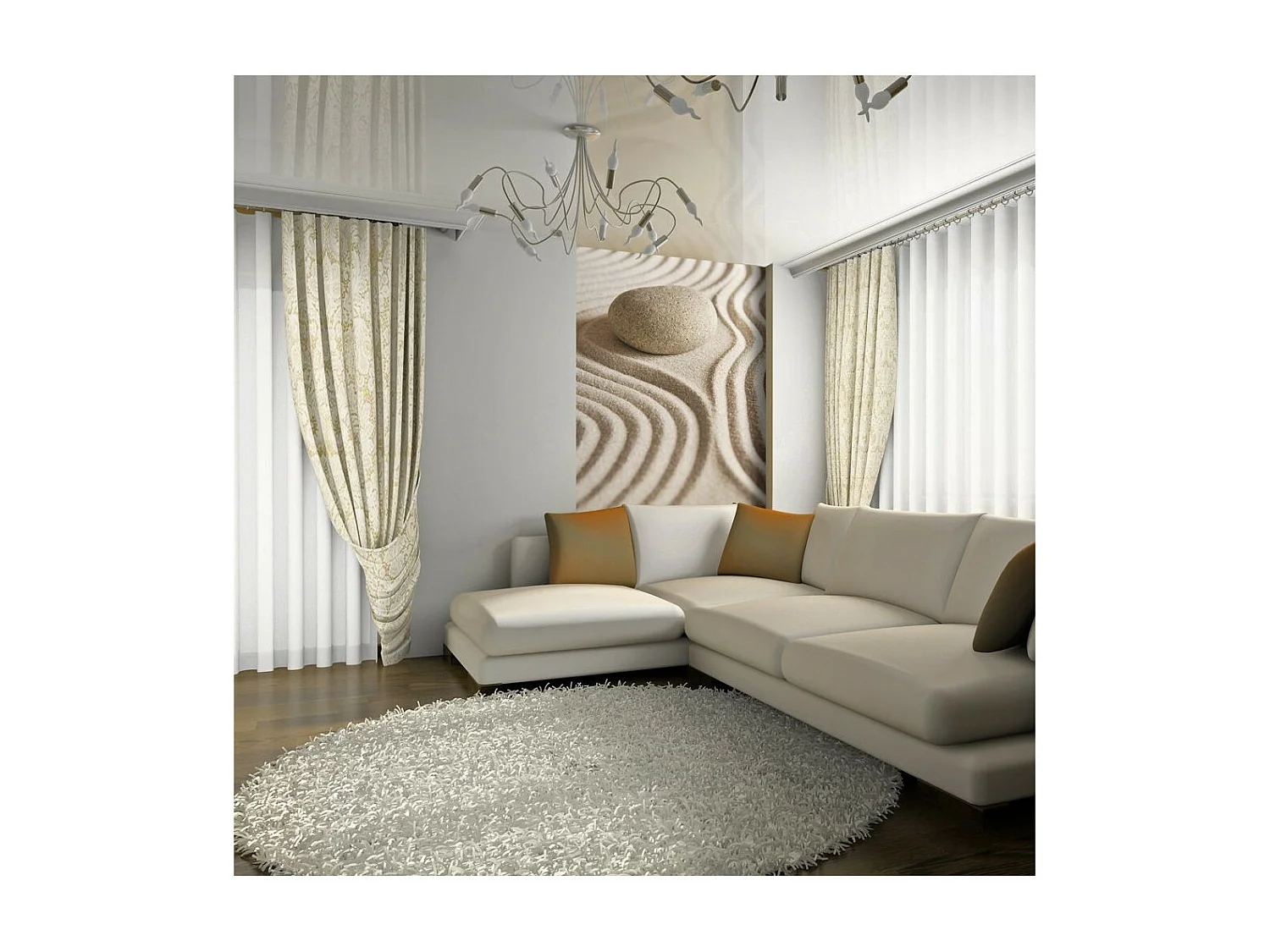 Papier Peint "Sable & Galet Zen" 270 x 350 cm