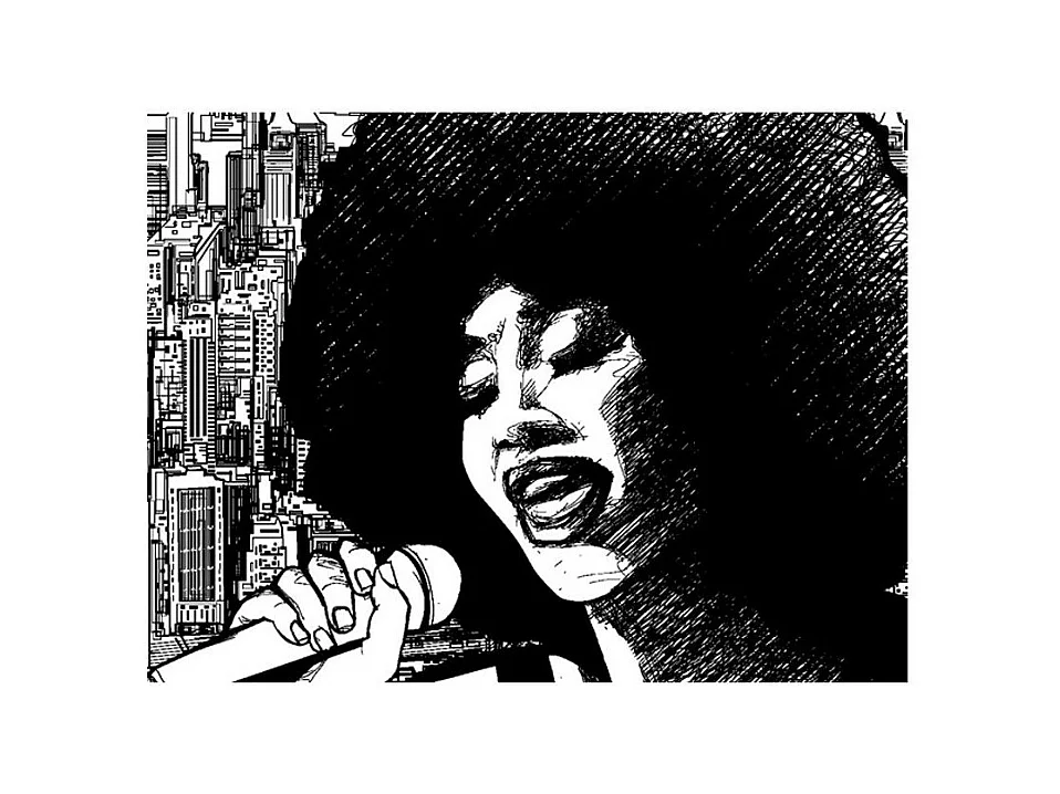 Papier Peint "Chanteuse de Jazz" 154 x 200 cm