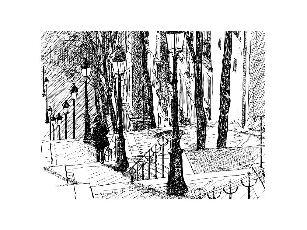 Papier Peint "Escaliers Montmartre" 309 x 400 cm