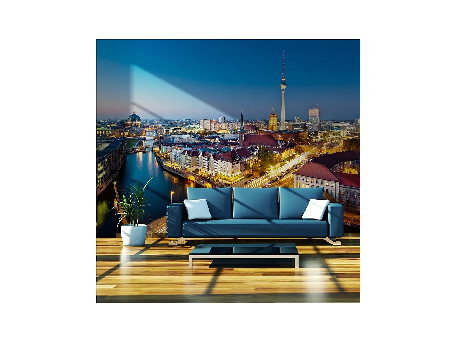 Papier Peint "Berlin View From Fischerinsel Night" 154 x 200 cm