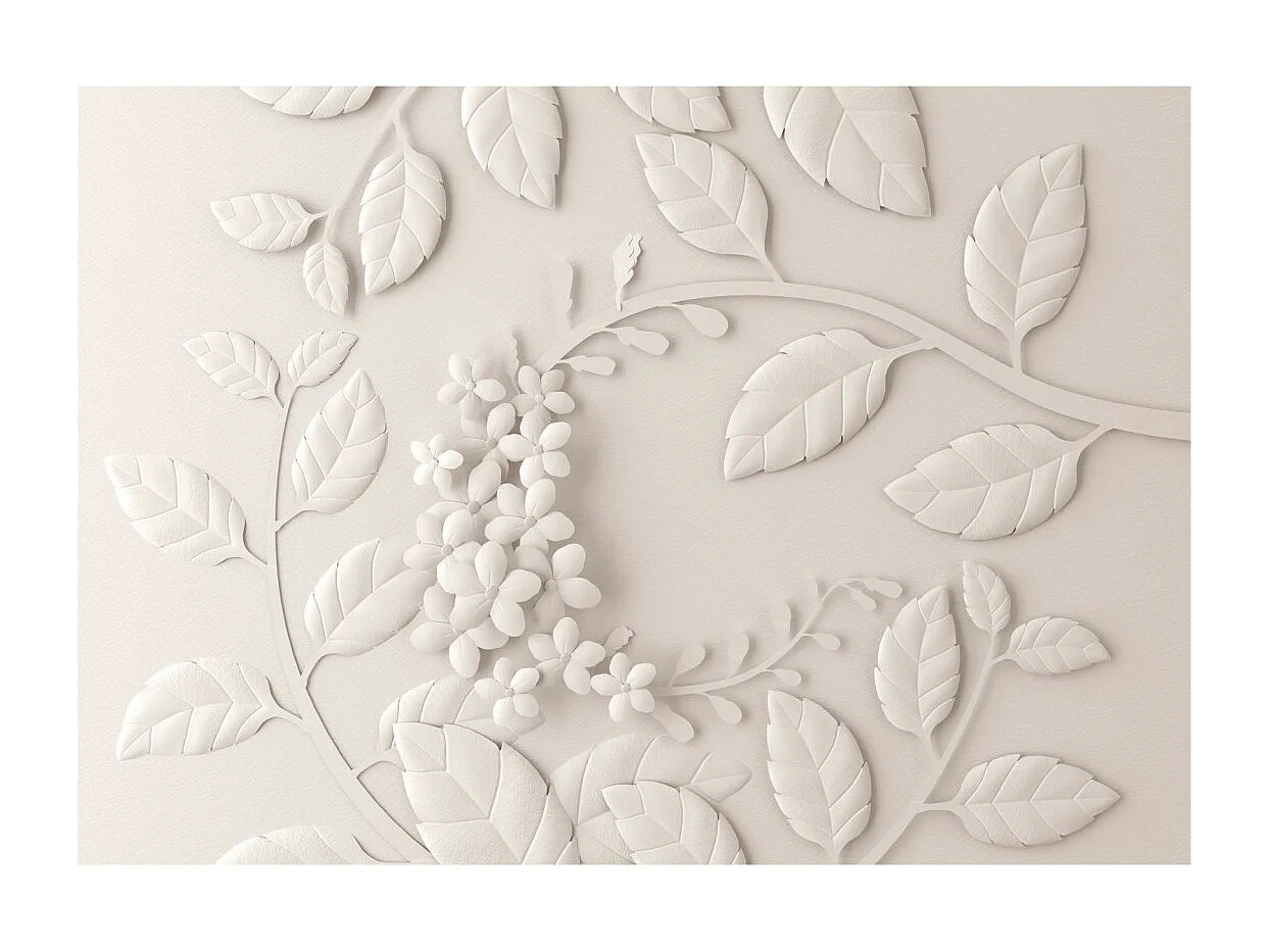 Papier Peint "Paper Flowers Cream" 245 x 350 cm