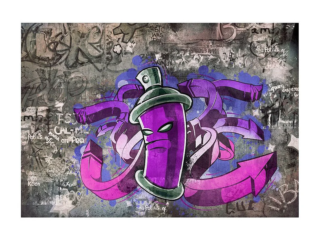 Papier Peint "Graffiti Spray Can" 140 x 200 cm