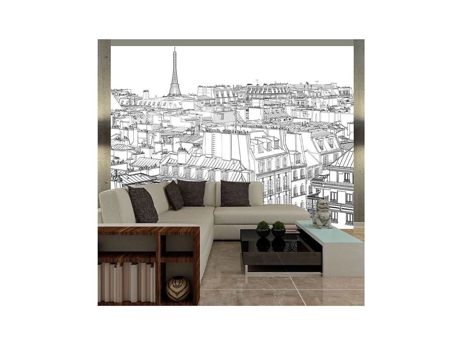 Papier Peint "Croquis Parisien" 154 x 200 cm