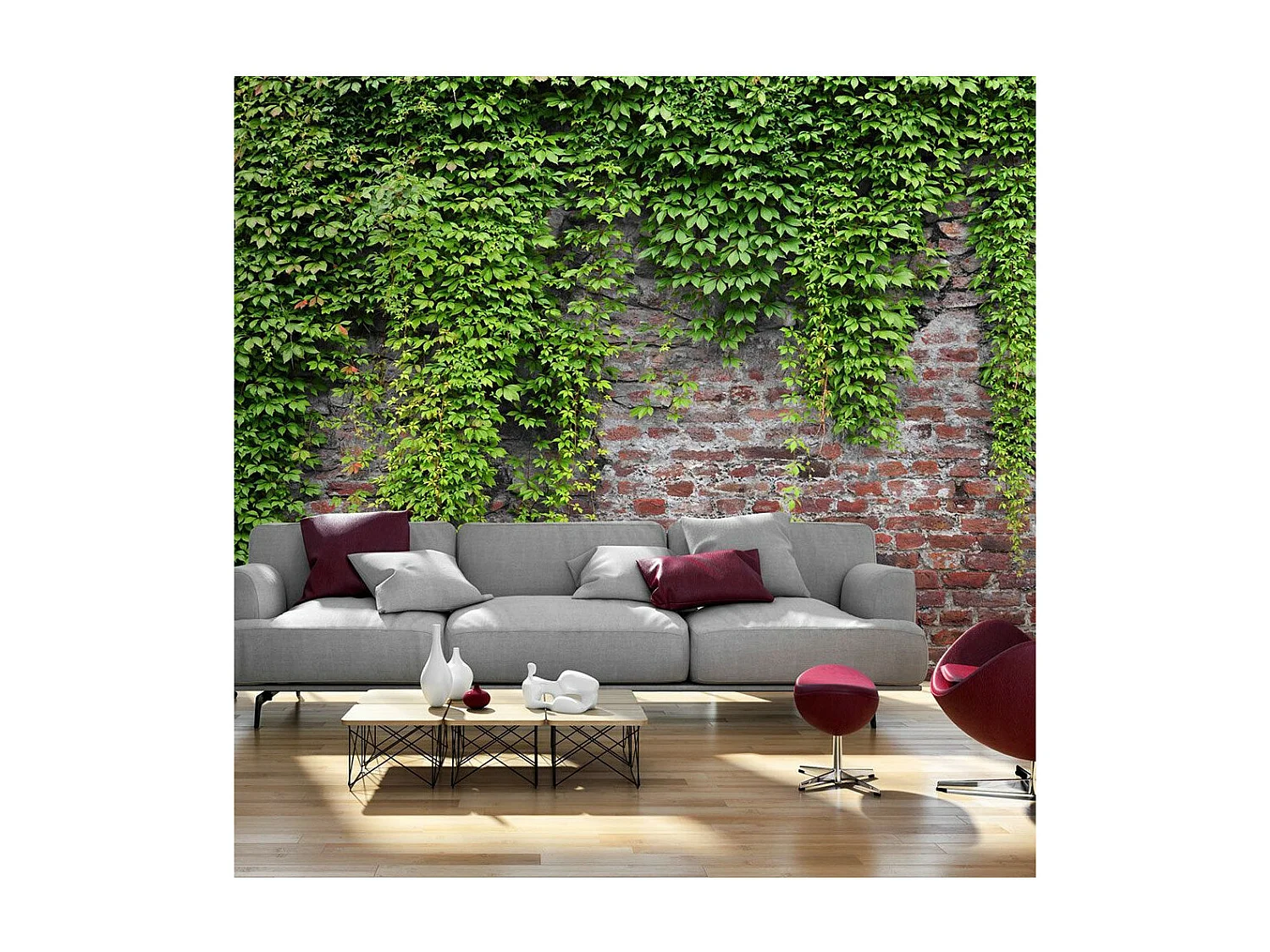 Papier Peint "Briques & Lierres" 245 x 350 cm