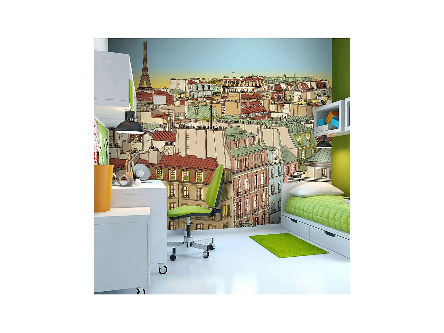 Papier Peint "Bonjour Paris !" 154 x 200 cm