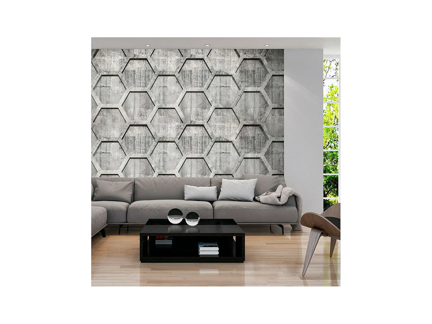 Papier Peint "Platinum Cubes" 140 x 200 cm