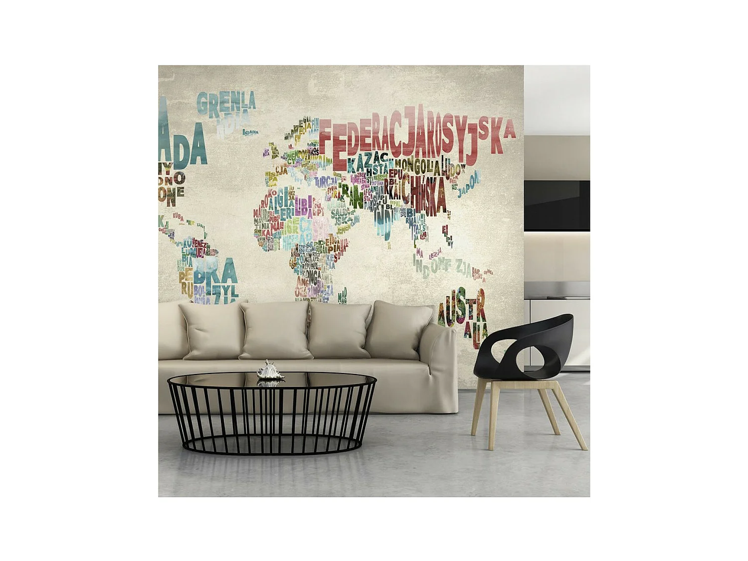 Papier Peint "Un Monde Sans Frontières" 193 x 250 cm