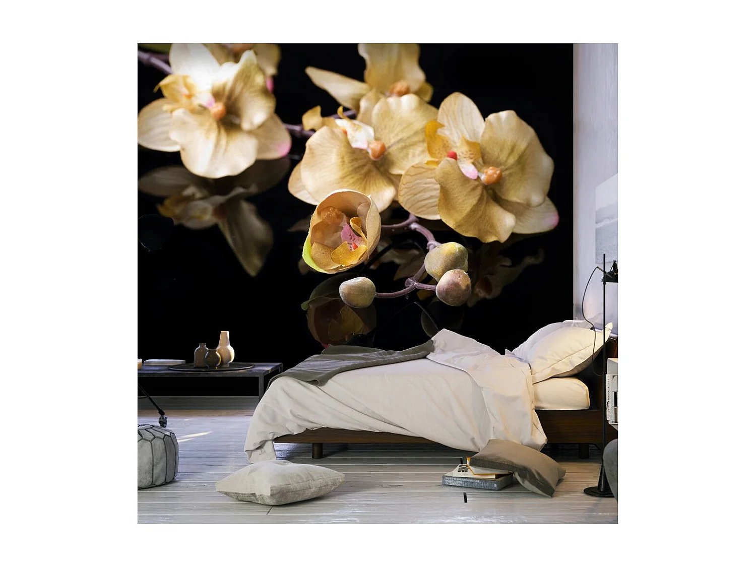 Papier Peint "Orchids in Ecru Color" 154 x 200 cm