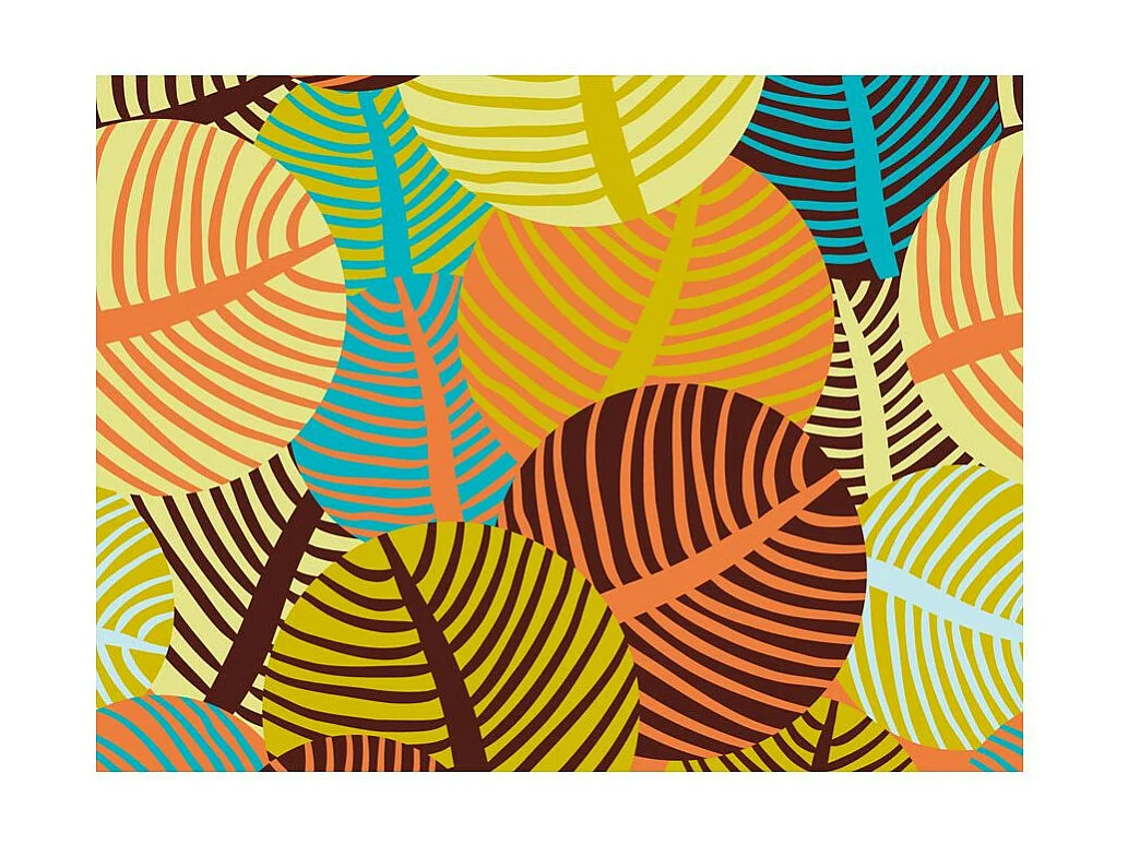 Papier Peint "Collage : Feuilles" 231 x 300 cm
