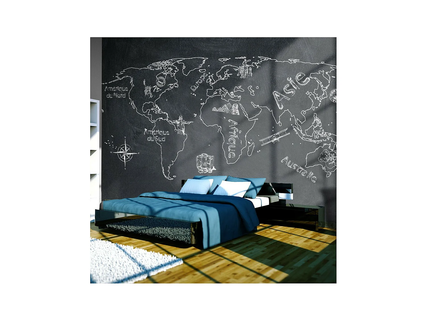 Papier Peint "Small Travel. Large Travel en Français" 270 x 350 cm