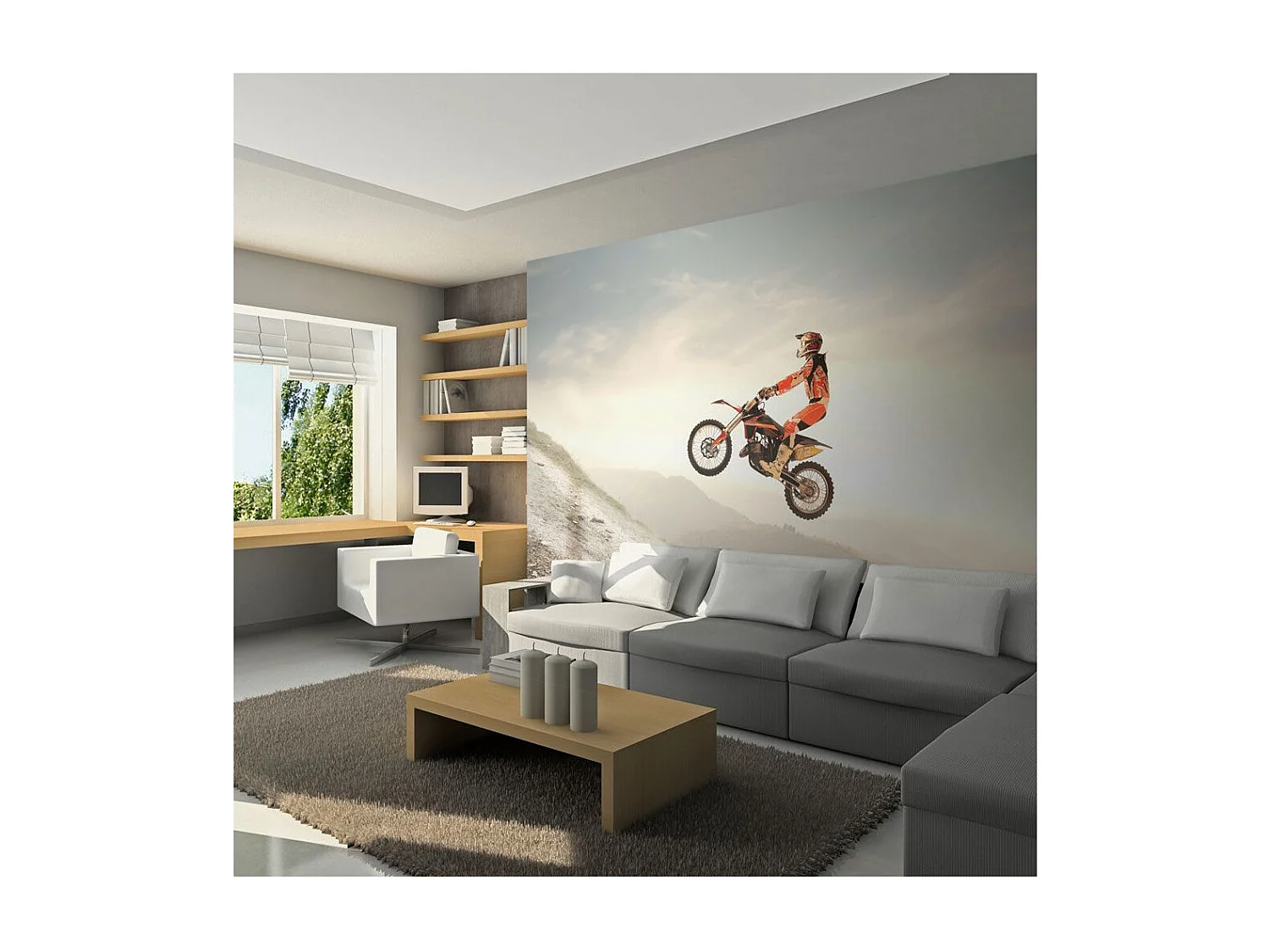 Papier Peint "Sport Motocycliste" 193 x 250 cm