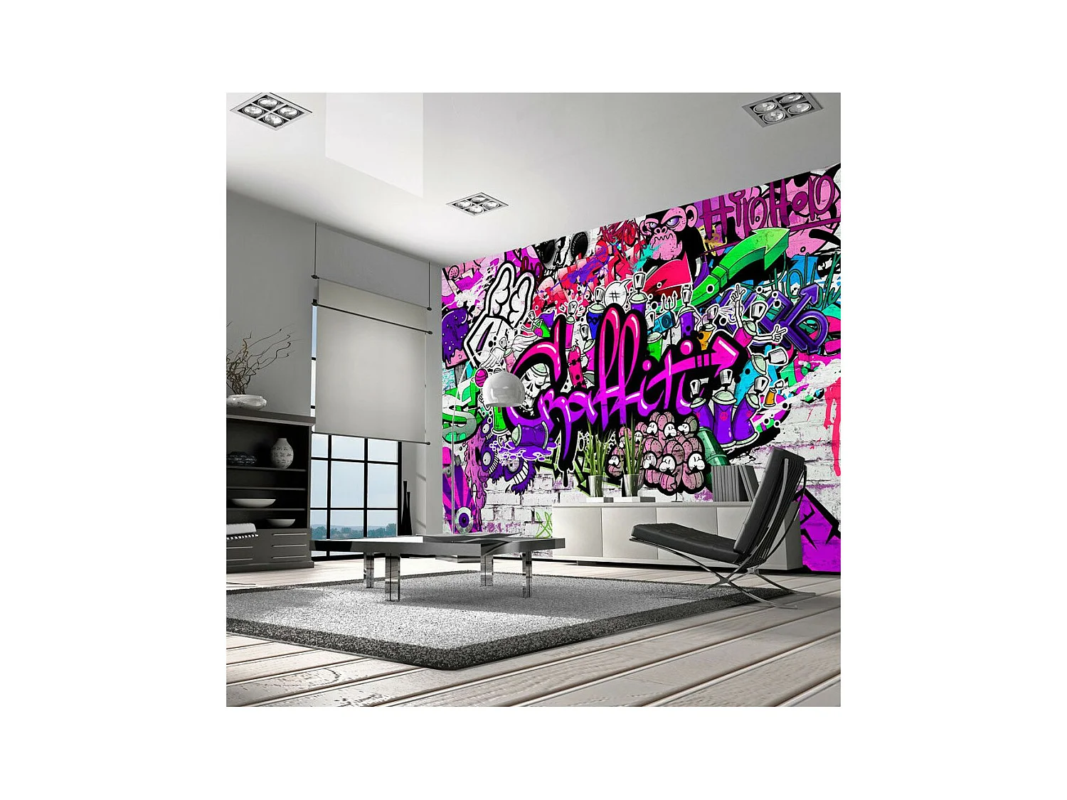 Papier Peint "Purple Graffiti" 70 x 100 cm