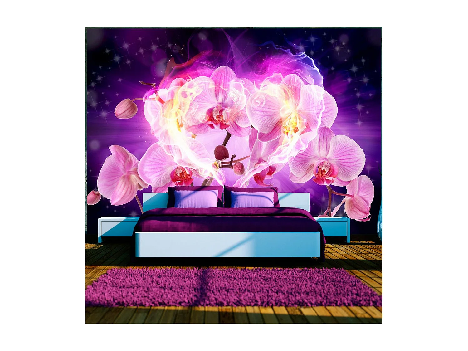 Papier Peint "Orchids in Flames" 175 x 250 cm