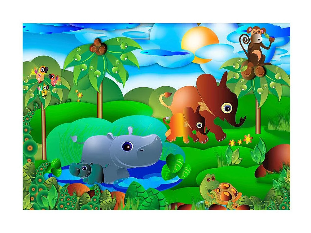 Papier Peint "Animal Family" 105 x 150 cm