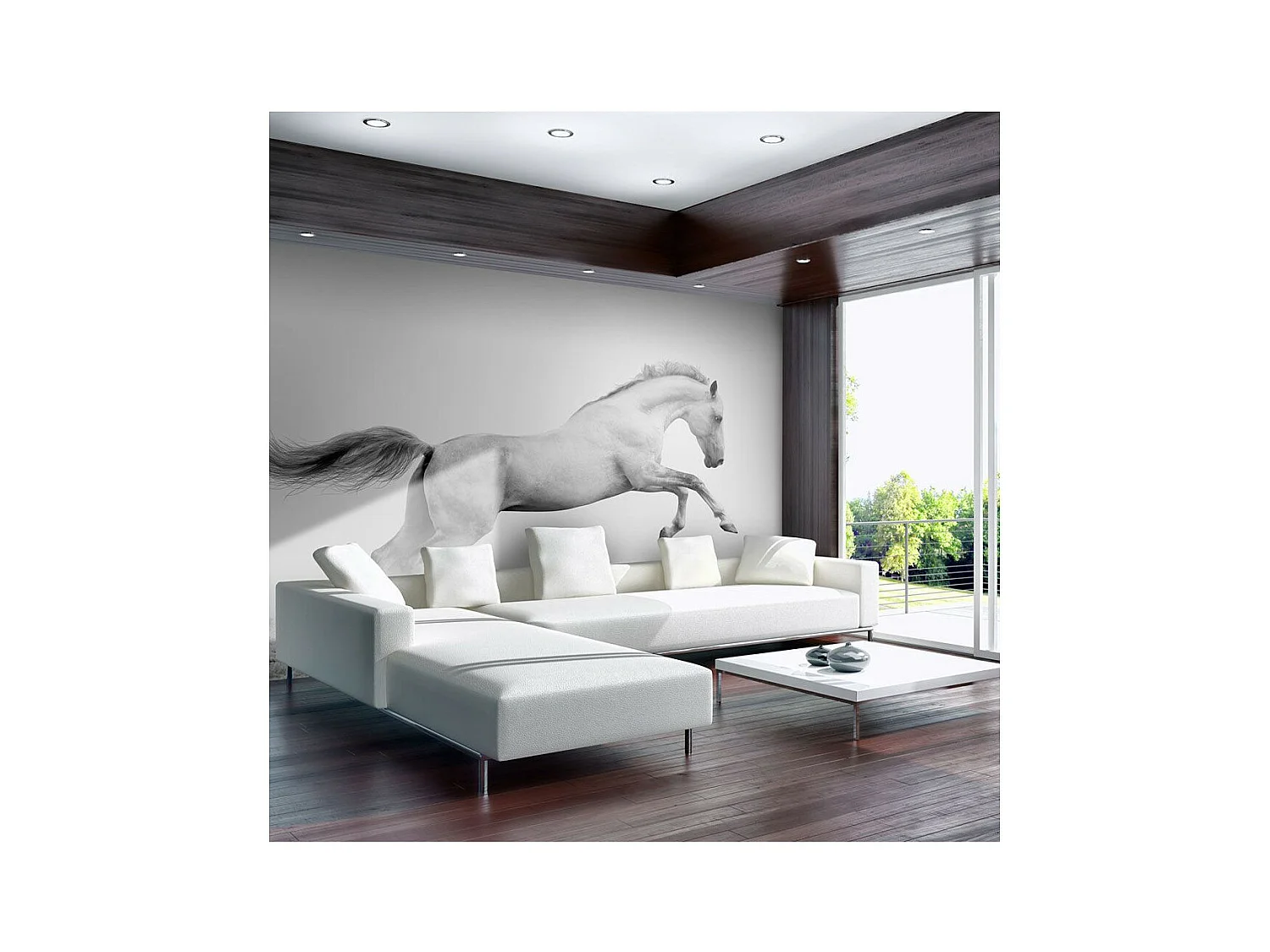 Papier Peint "White Gallop" 193 x 250 cm