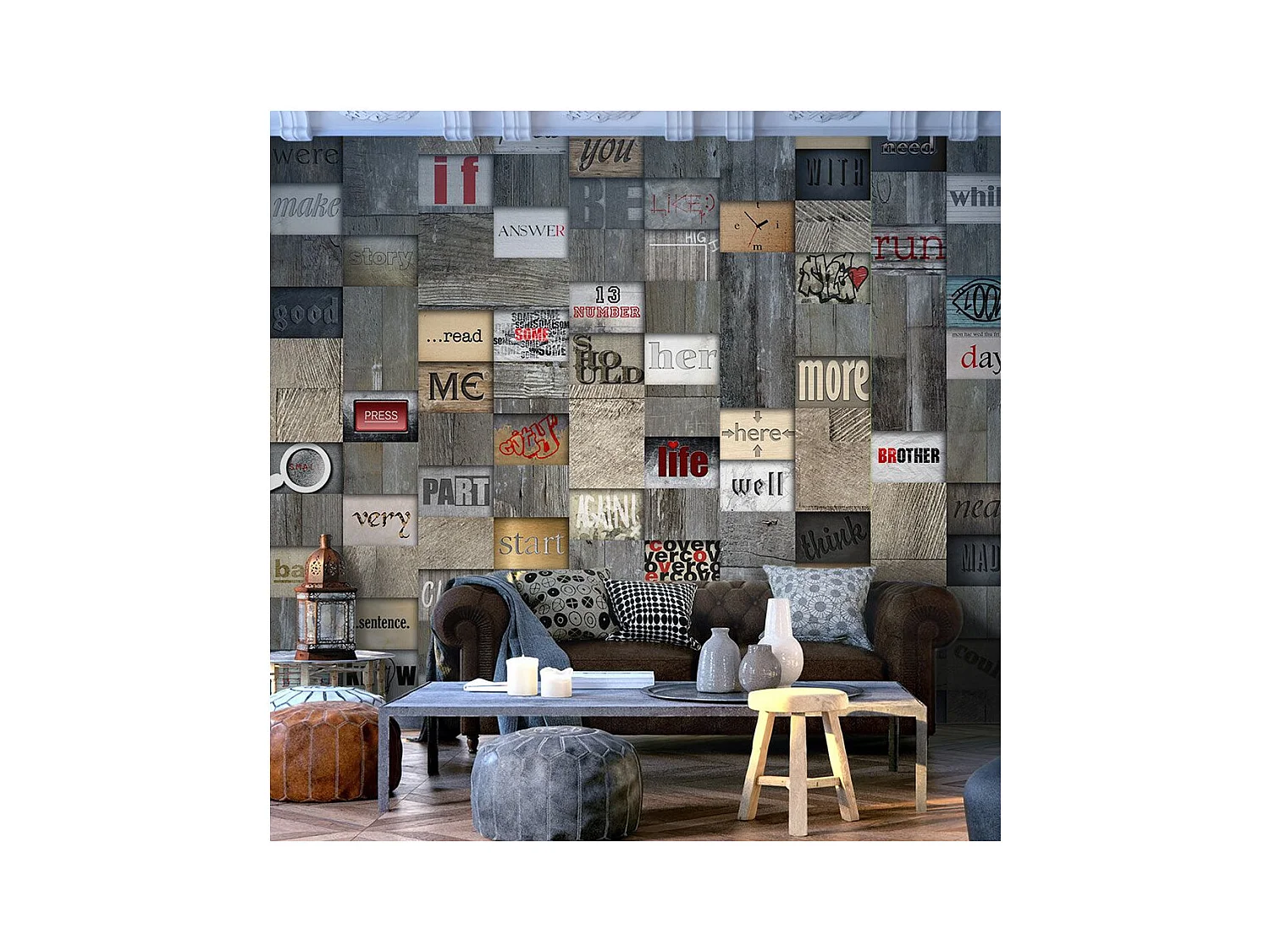 Papier Peint "Wooden Inscription" 50x1000cm