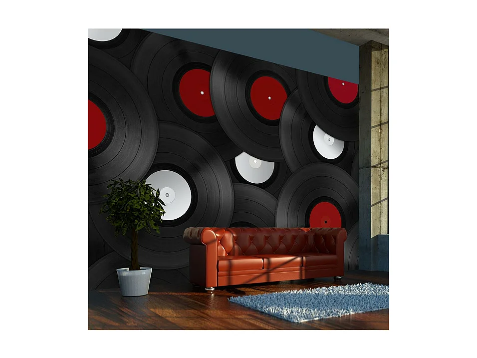 Papier Peint "Vinyls : Retro" 193 x 250 cm