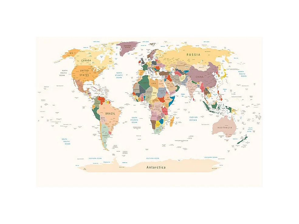 Papier Peint "World Map" 140 x 200 cm