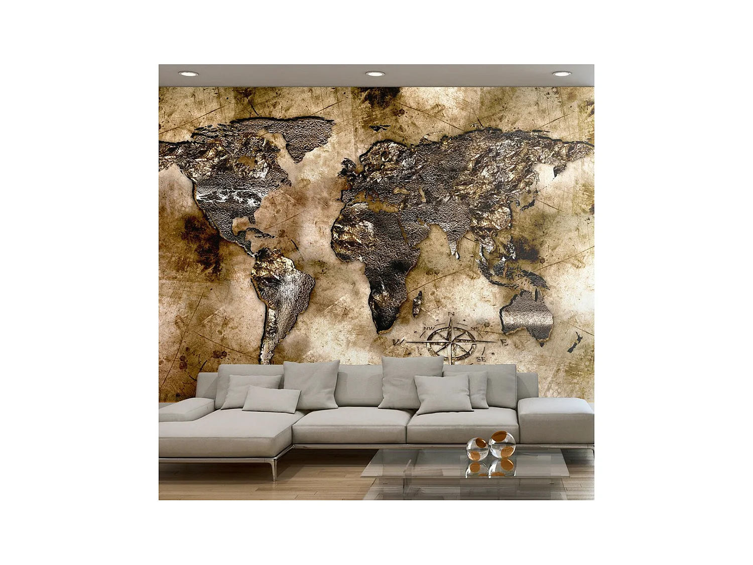 Papier Peint "Old World Map II" 175 x 250 cm