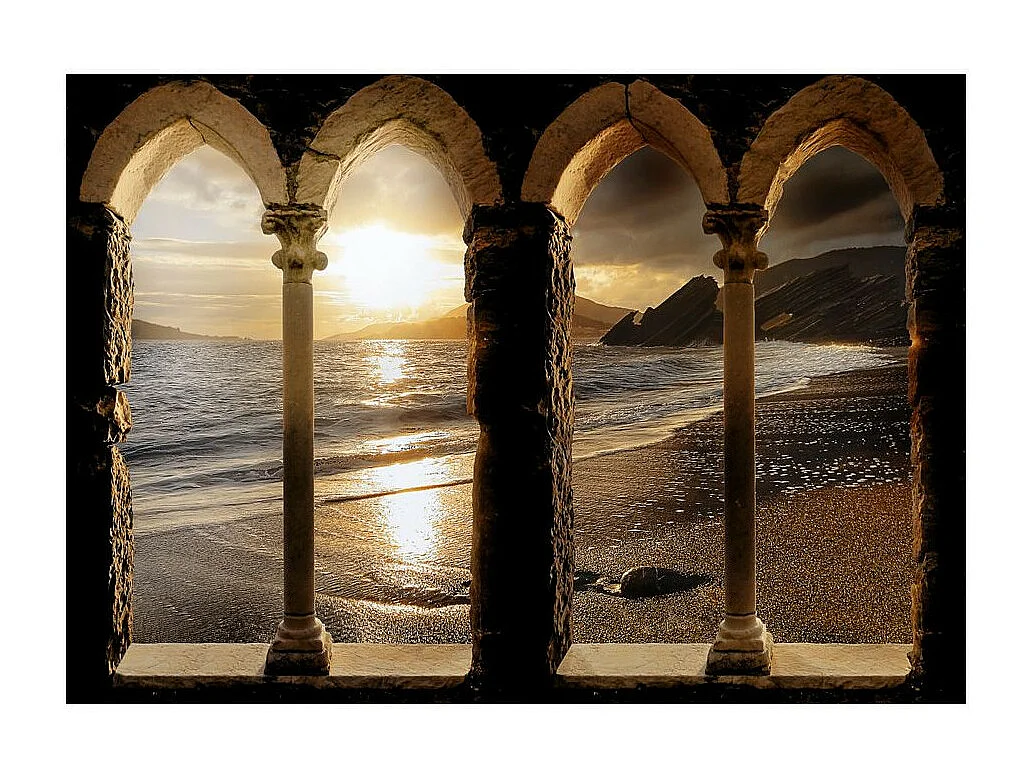 Papier Peint "Castle on the Beach" 210 x 300 cm