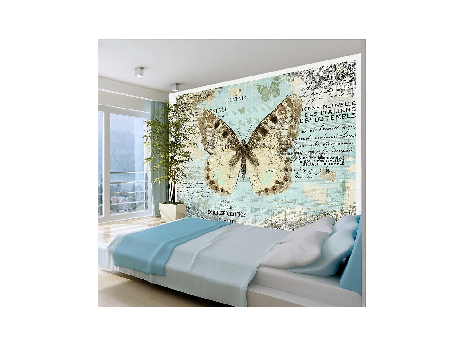 Papier Peint "Postcard with Butterfly" 210 x 300 cm