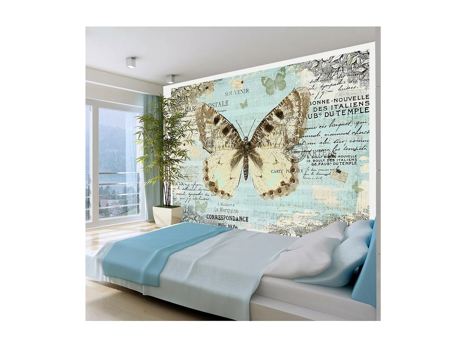 Papier Peint "Postcard with Butterfly" 210 x 300 cm