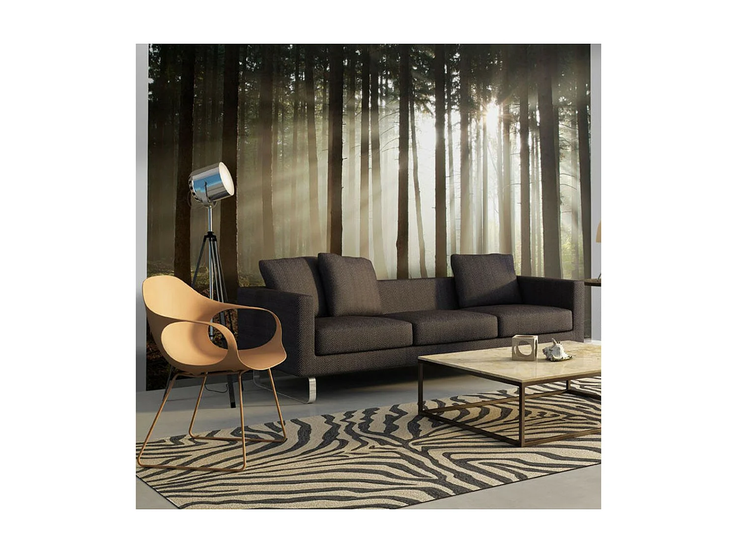 Papier Peint "Forêt dans le Brouillard du Matin" 193 x 250 cm