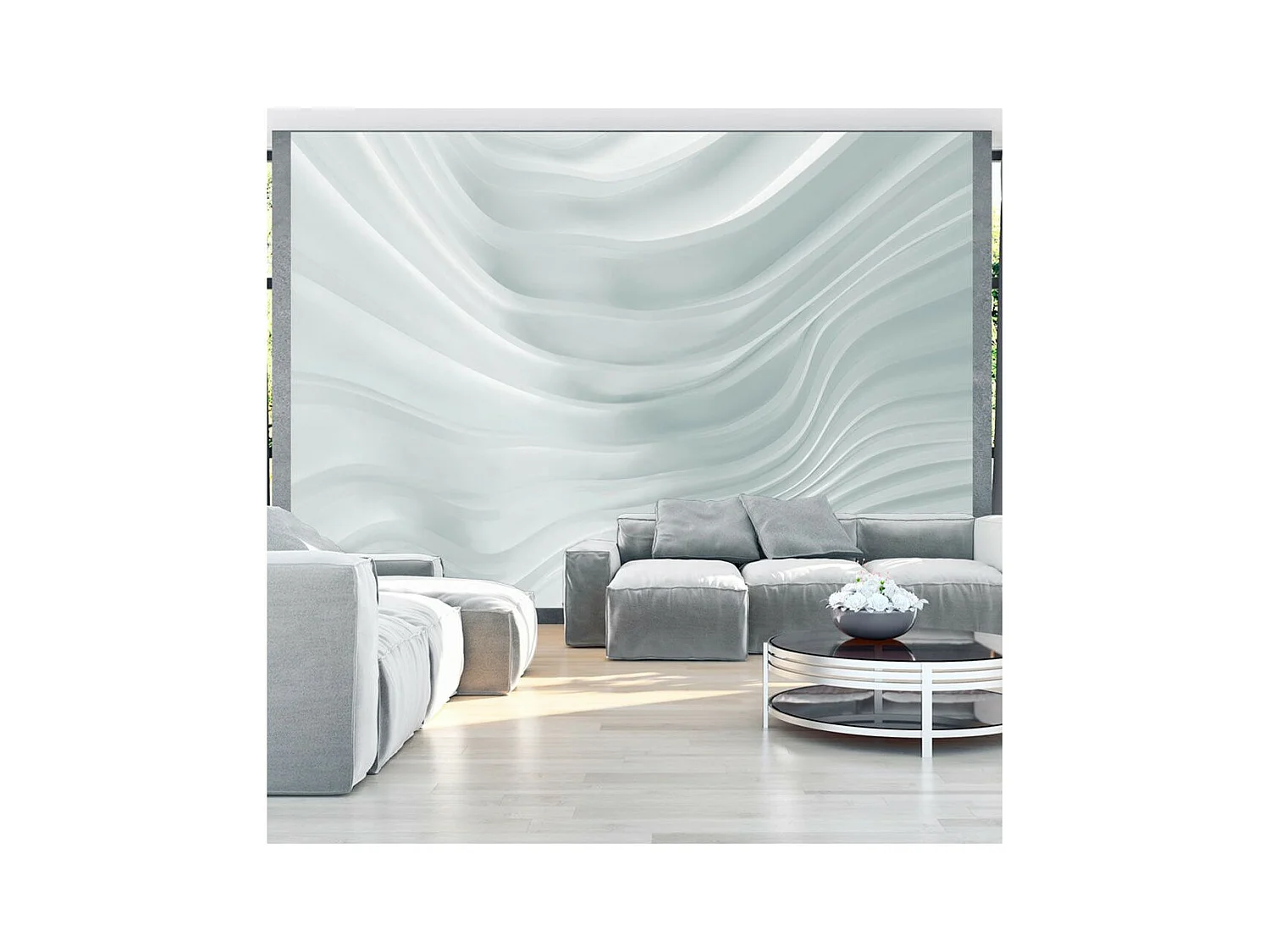 Papier Peint "Waving White" 245 x 350 cm