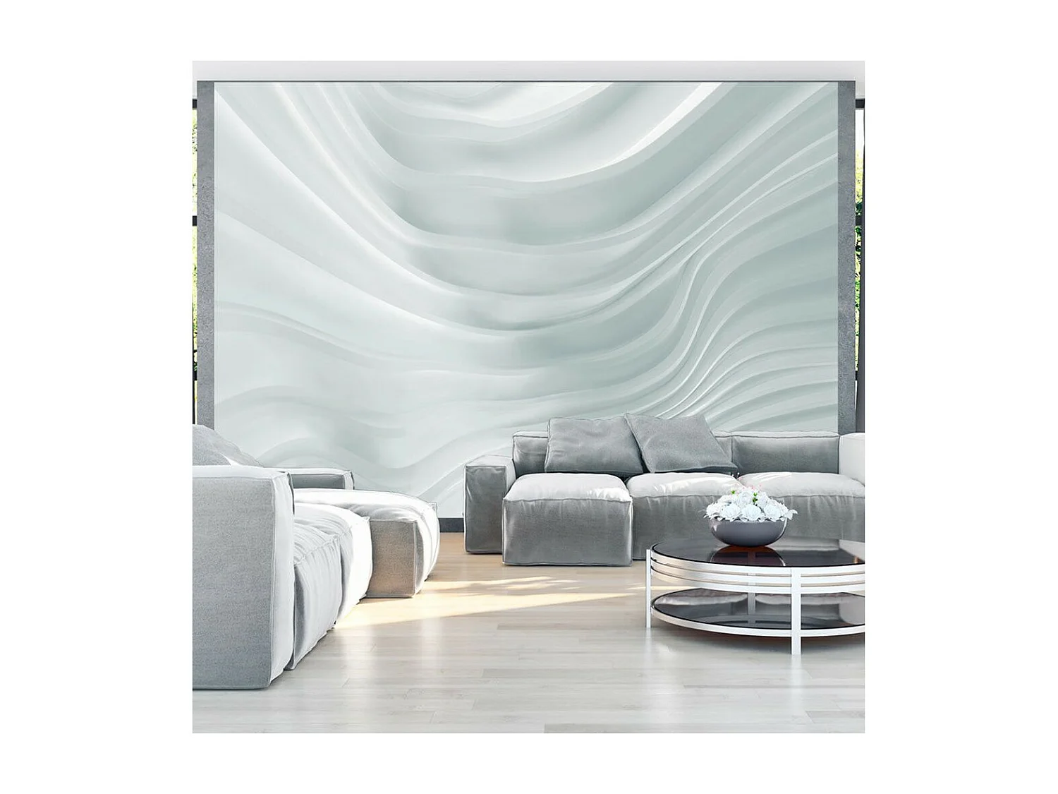 Papier Peint "Waving White" 245 x 350 cm