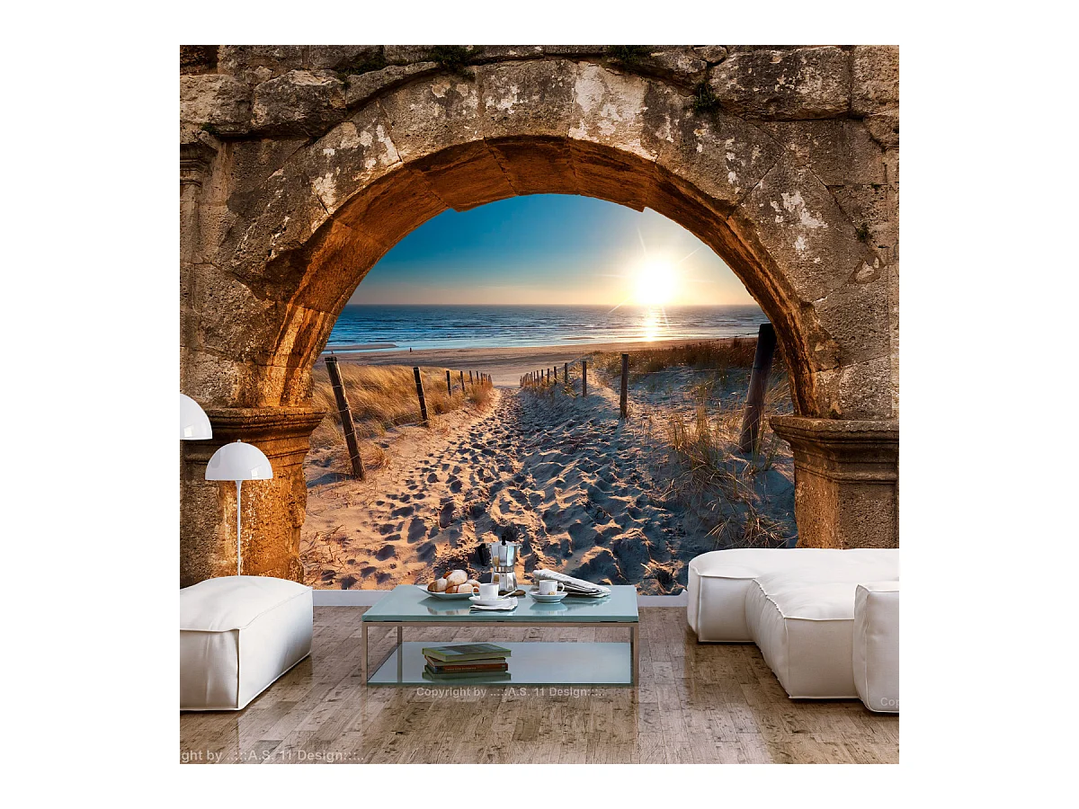 Papier Peint "Arch & Beach" 140 x 200 cm