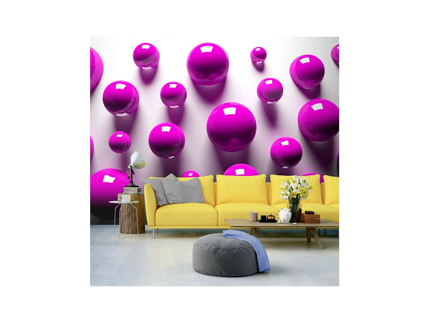 Papier Peint "Purple Balls" 245 x 350 cm